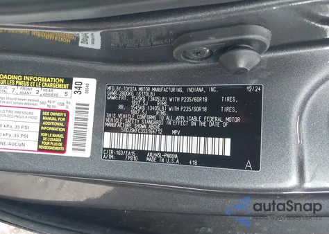 2025 Toyota Sienna Xle from USA, damaged, VIN 5TDJSKFC3SS164712